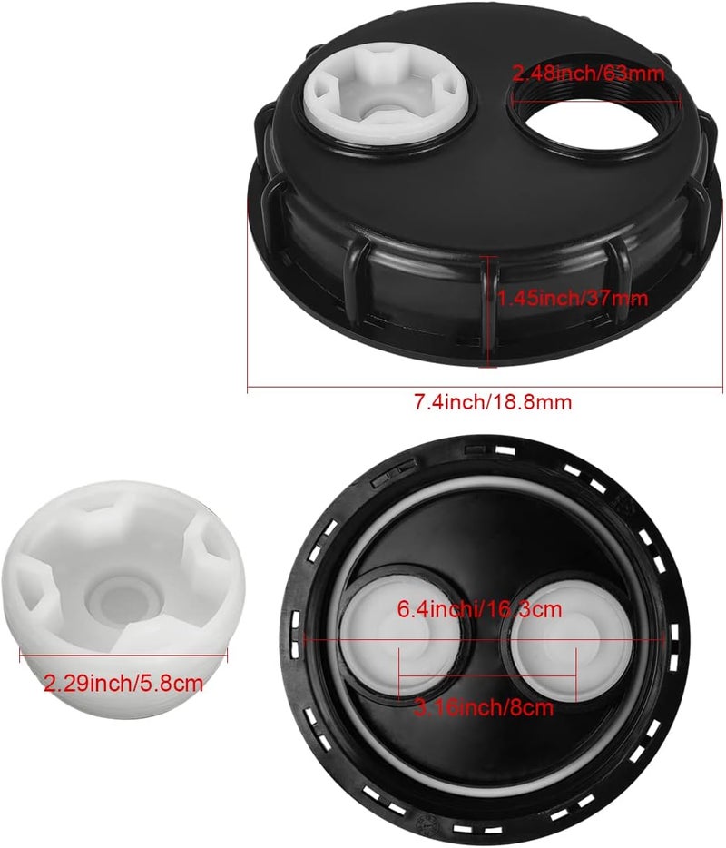 DVECUE IBC Tote Lids Water Tank Caps IBC Tank Lids 6.5-Inch with 2" Plug Fine Thread for Schutz - Image 4
